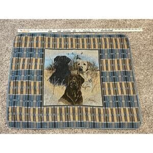 Dog Labrador Retriever Tapestry Pillow Sham Scene Weaver MCM Vtg Jmes Killen